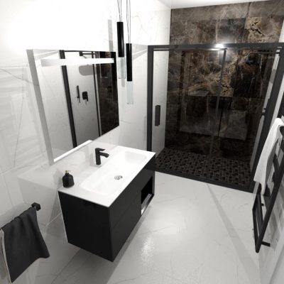 3D vizualizácia kúpeľne, návrh a dizajn kúpeľne, architektúra kúpeľne